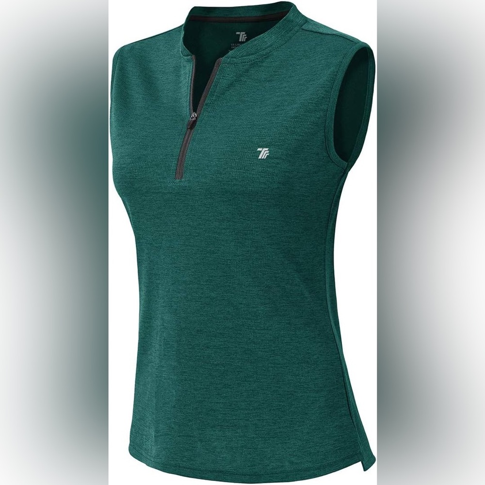 NWT Women's Athletic Top 1/4 Zip Collarless Dry Fit UPF 50+